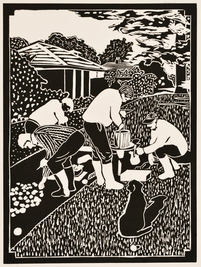 Årets måneder: Oktober, 2012 (linoleumssnit) af Dione Verulam