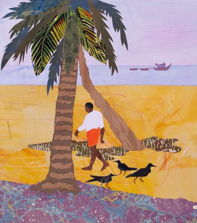 Morgenvandring, Neeleshwar (collage) af Dione Verulam