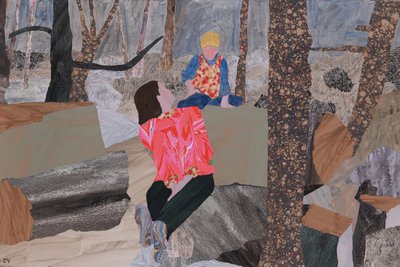 Mor og søn (Prae Wood) (collage) af Dione Verulam