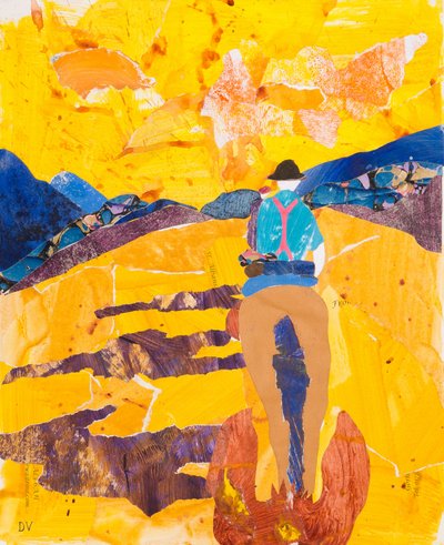 Rester af dagen, Pyrenæerne, 2016 (collage) af Dione Verulam