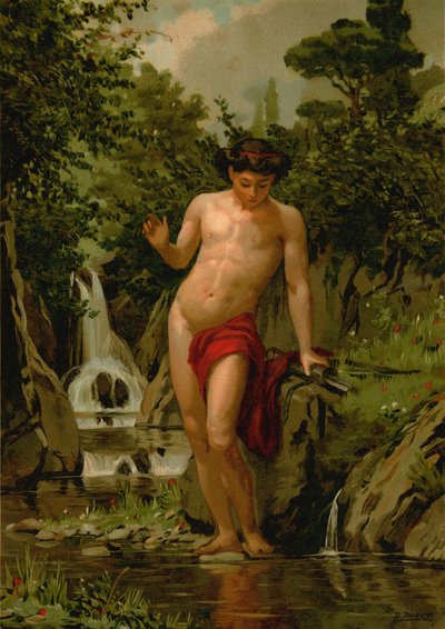 Narcissus forelsket i sit eget spejlbillede af Dionisio Baixeras Verdaguer