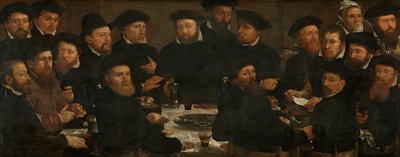 Banket for atten Amsterdam-gardister fra Squad L, kendt som "The Perch Eaters", 1566 af Dirck Barendsz