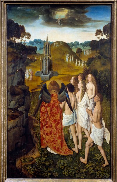 Vejen til himlen eller opstigningen af ​​det udvalgte maleri på træ af Dirck (Dieric, Dirk) Bouts le Vieux (den ældre) (1410-1475) 1450 Søn. 1,15x0,7 m Lille, Museum for Skønne Kunster af Dirck Bouts