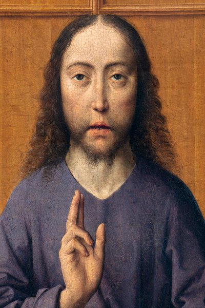 Sognekirke (Sankt Peter Sognekirke). maleri. Sidste aftensmad. Dirk Bouts. 1464-1468. Detalje. Central panel. af Dirck Bouts