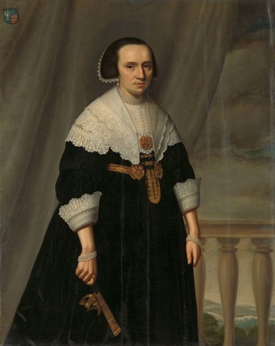 Portræt af Machteld Bas (- 1681) af Dirck Dircksz. van Santvoort (manner of)