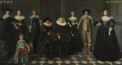 Portræt af familien af Dirck Bas Jacobsz, borgmester i Amsterdam af Dirck Dircksz. van Santvoort