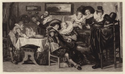 Måltidet (gravering) af Dirck Hals