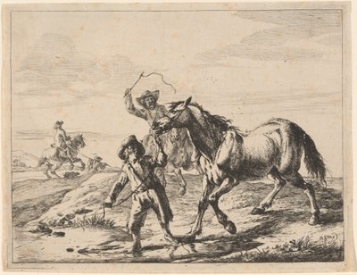 En dreng, der tager en hest at drikke af Dirck Stoop