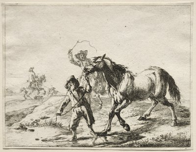 En dreng tager en hest for at drikke af Dirck Stoop