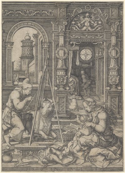 Sankt Lukas maler jomfruen, 1526. af Dirck Vellert