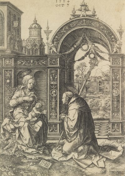 St. Bernard tilbeder Kristusbarnet, 5. oktober 1524. af Dirck Vellert