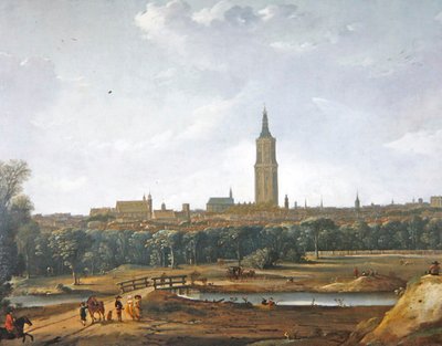Udsigt over Haag (olie på lærred) af Dirck Verhaert