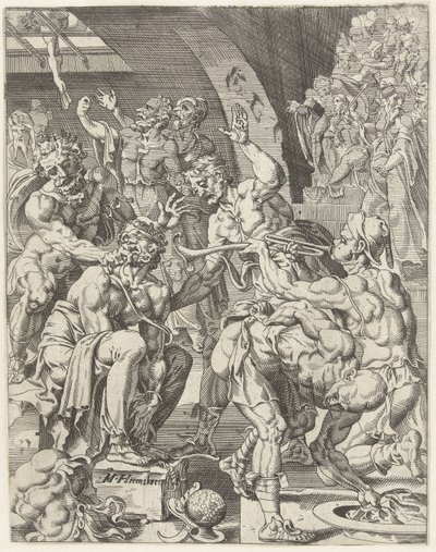Hån mod Kristus Menneskehedens fald og forløsning gennem Kristi liv og lidenskab (serietitel) af Dirck Volckertsz. Coornhert (attributed to)