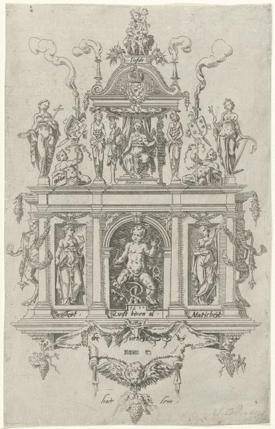 Blazon fra Haarlems retorikkammer De Wijngaertrancken af Dirck Volckertsz. Coornhert (attributed to)