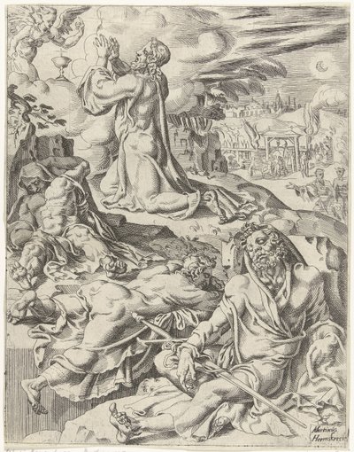 Kristus i Getsemane Have Menneskehedens fald og forløsning gennem Kristi liv og lidenskab (serietitel) af Dirck Volckertsz. Coornhert (attributed to)