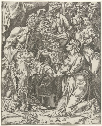 Judith voor Holofernes Judith i Holofernes (serietitel) af Dirck Volckertsz. Coornhert (attributed to)