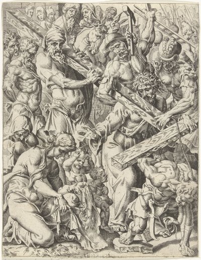 At bære korset Menneskehedens fald og forløsning gennem Kristi liv og lidenskab (serietitel) af Dirck Volckertsz. Coornhert (attributed to)