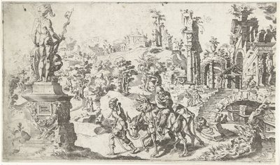 Flyvning til Egypten af Dirck Volckertsz. Coornhert (attributed to)