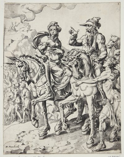 Abraham og Sara på vej ind i Egypten af Dirck Volckertsz. Coornhert