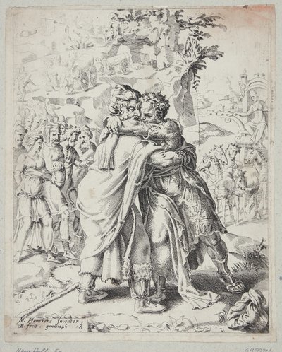 Joseph omfavner sin far af Dirck Volckertsz. Coornhert