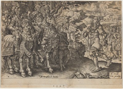 Overgivelsen af John Frederick, kurfyrst af Sachsen, efter slaget ved Mühlberg af Dirck Volckertz Coornhert, after Maerten van Heemskerck
