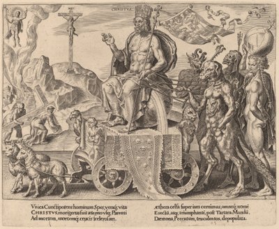 Kristi triumf af Dirck Volckertz Coornhert after Maerten van Heemskerck