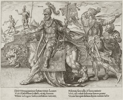 Davids triumf af Dirck Volckertz Coornhert after Maerten van Heemskerck