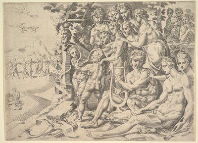 Apollon og muserne, 1549. af Dirck Volkertsen Coornhert