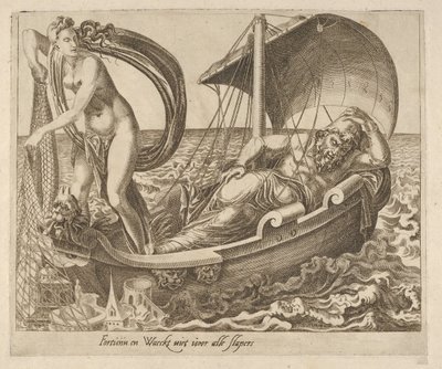 Fortune Does Not Watch over All Sleepers from Six Sayings about Fortune, ca. 1560. dani af Dirck Volkertsen Coornhert