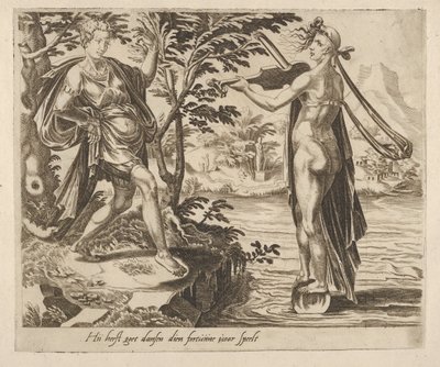 The One to Who Fortune Is Playing Will Dance Merrily fra Six Sayings about Fortune, ca. 1560. af Dirck Volkertsen Coornhert