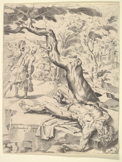 Lignelsen om den barmhjertige samaritaner, 1549. af Dirck Volkertsen Coornhert