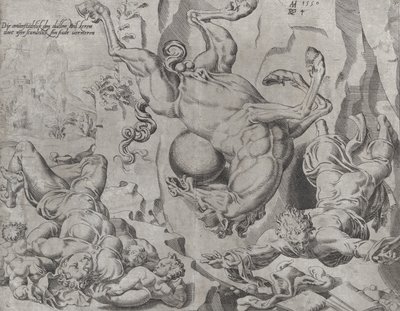 The World Perishing Together with Knowledge and Love, fra The Unrestrained World, tavle 4..., 1550. af Dirck Volkertsen Coornhert