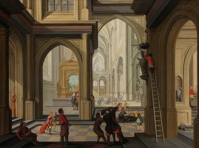 Ikonoklasme i en kirke. 1630 af Dirck van Delen