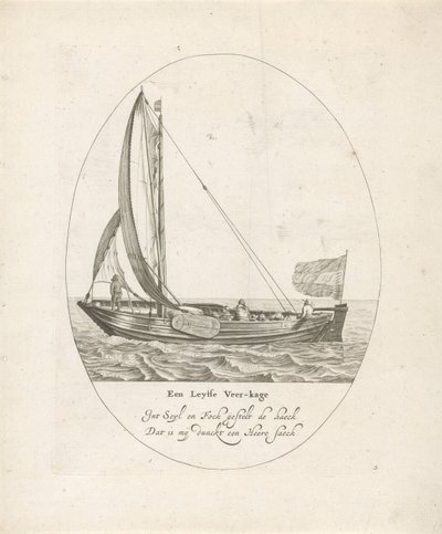 Leiden færge En Leytse Veer-kage (titel på objekt) Otte forskellige hollandske typer indlandsfartøjer (serietitel) af Dirk Eversen Lons