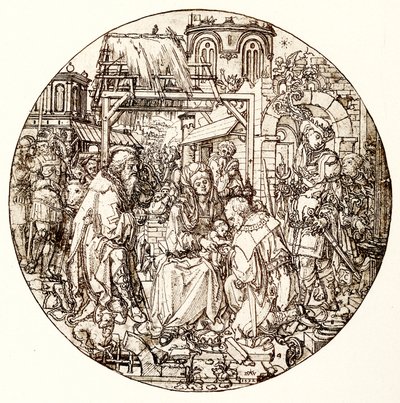 Magi tilbeder barnet Jesus af Dirk Jacobsz Vellert