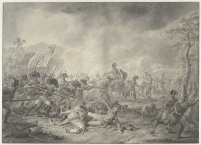Tilfangetagelse af den russiske general Hermann i slaget ved Bergen, 1799 af Dirk Langendijk (signed by artist)