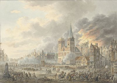 Franske troppers erobring af en by af Dirk Langendijk