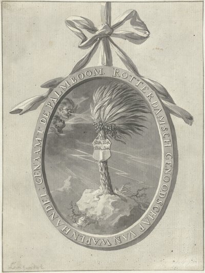 Emblem for Rotterdams motionsforening De Palmboom, 1785. af Dirk Langendijk