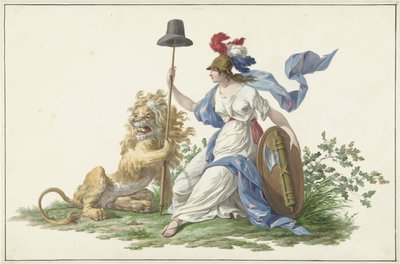 Model til flaget for den bataviske flåde, 1796 af Dirk Langendijk