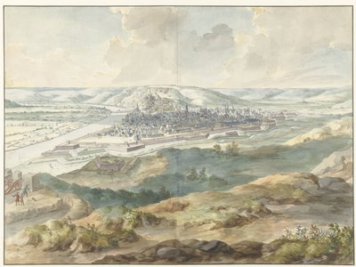 Udsigt over Namur fra øst under belejringen af 1695 af Dirk Maas