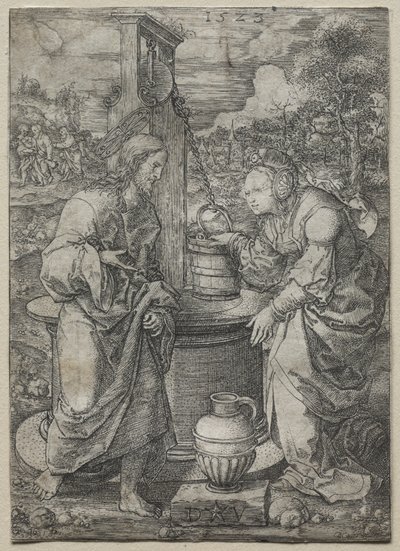 Kristus og kvinden i Samaria, 1523. af Dirk Vellert