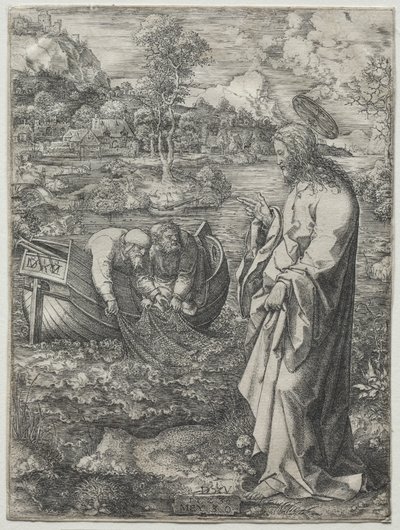 Jesus kalder til Sankt Peter og Sankt Andreas, 1523. af Dirk Vellert