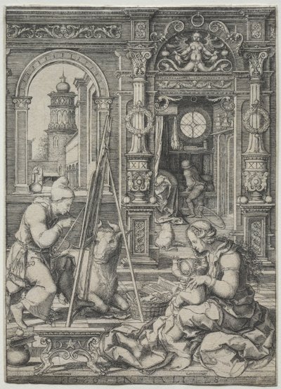 St. Luke maler jomfruen, 1526. af Dirk Vellert