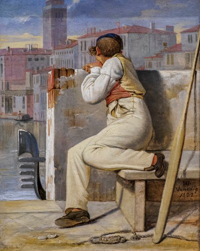 En gondolier, Venedig af Ditlev Conrad Blunck