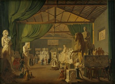 Pave Leo XII besøger Thorvaldsens Studios på Piazza Barberini, 18. oktober af Ditlev Martens