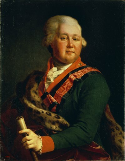 Portræt af grev Valentin Platonovich Ivanovich Musin-Pushkin 1735-1804, slutningen af ​​1780