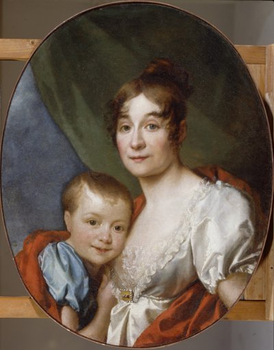 Portræt af grevinde Ekaterina Alexandrovna Shakhovskaya 1777-1846 med datter, 1807 af Dmitri Grigorievich Levitsky