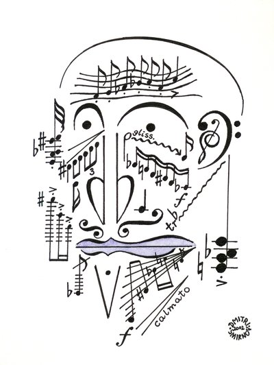 Dr. Musicus - et ansigt tegnet ved hjælp af musikalsk notation af Dmitri Smirnov