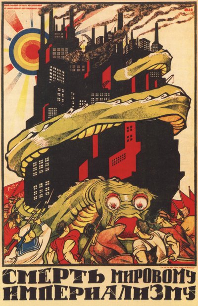 Plakat for verdensimperialismens død, 1920 af Dmitriy Stakhievich Moor