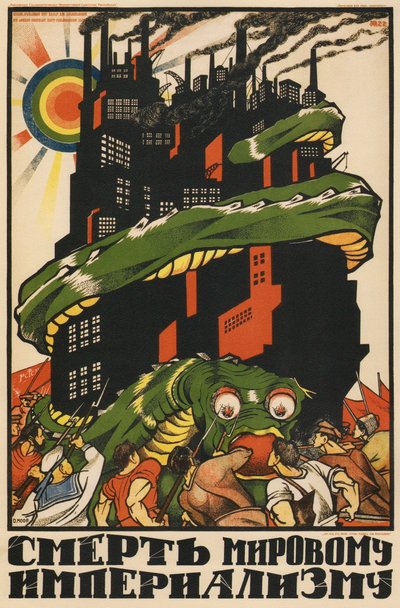 Plakat for verdensimperialismens død, 1920 af Dmitriy Stakhievich Moor